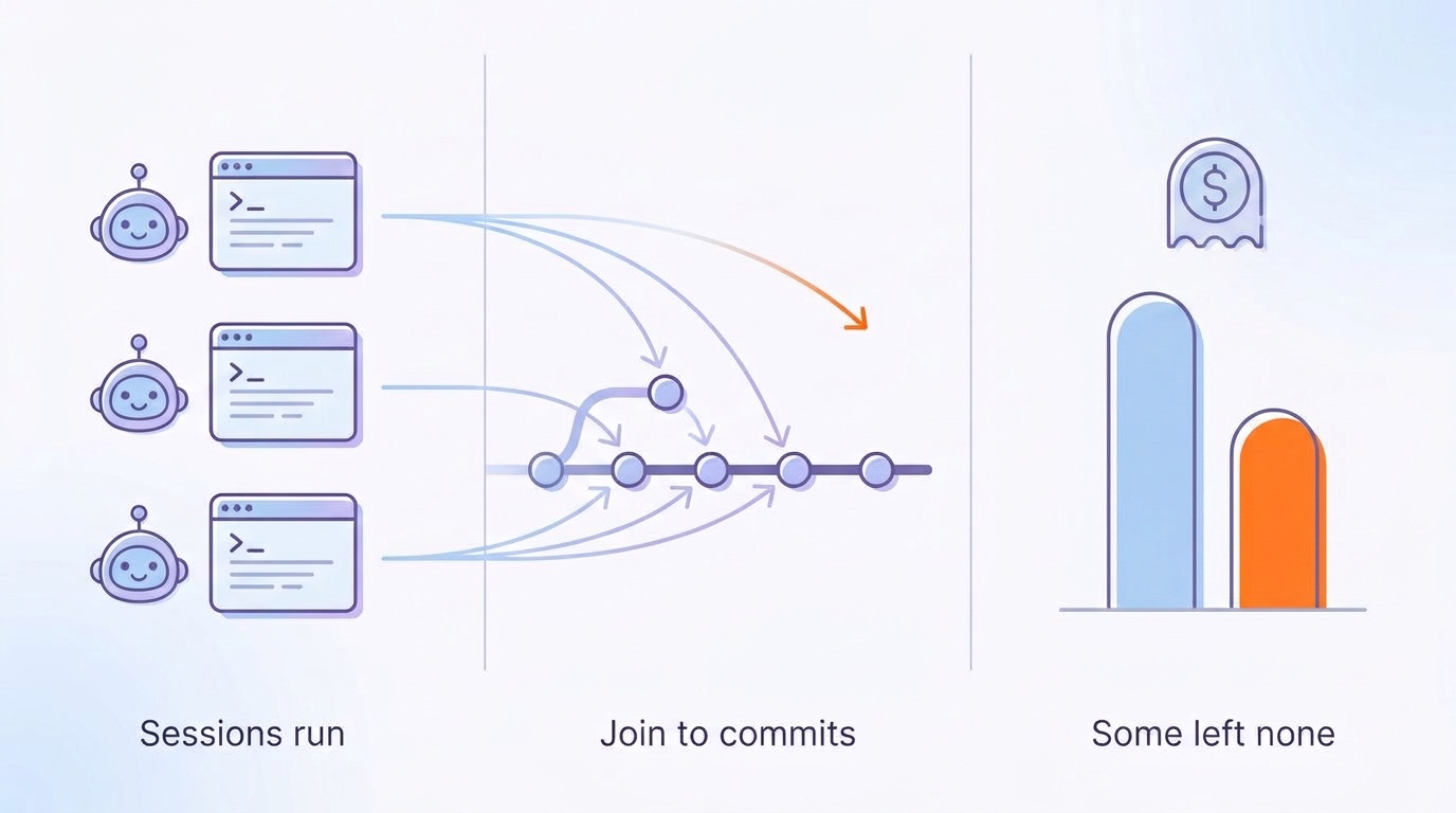 Agent Session Cost: What the Sessions That Left No Commit Cost You
