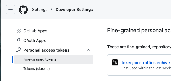 GitHub fine-grained PAT permission settings showing Administration set to "Read", scoped to a single org-owned repository.